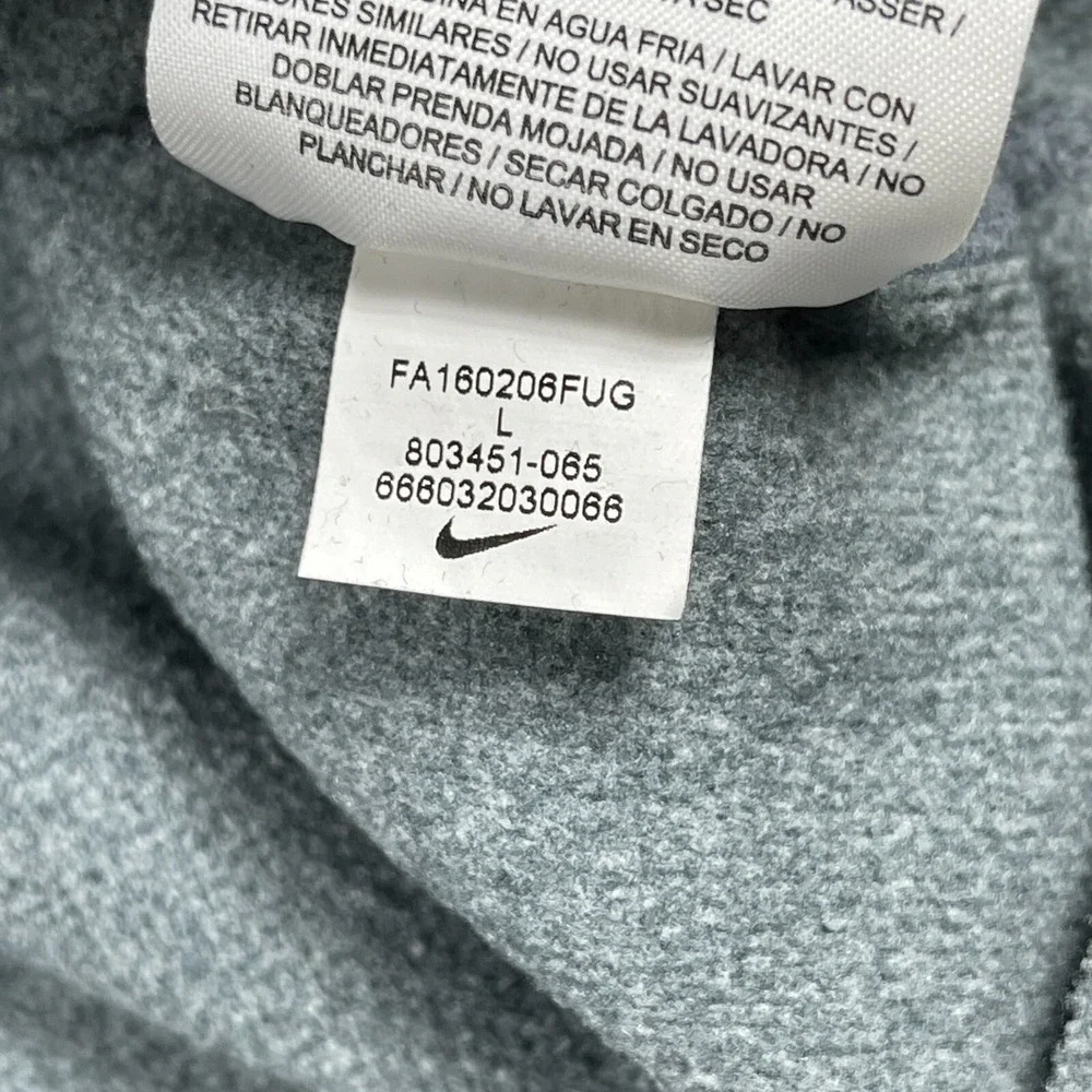 Nike Sweatshirt Womens Large Gray Black Dri Fit Pullover Training Hoodie Casual‎